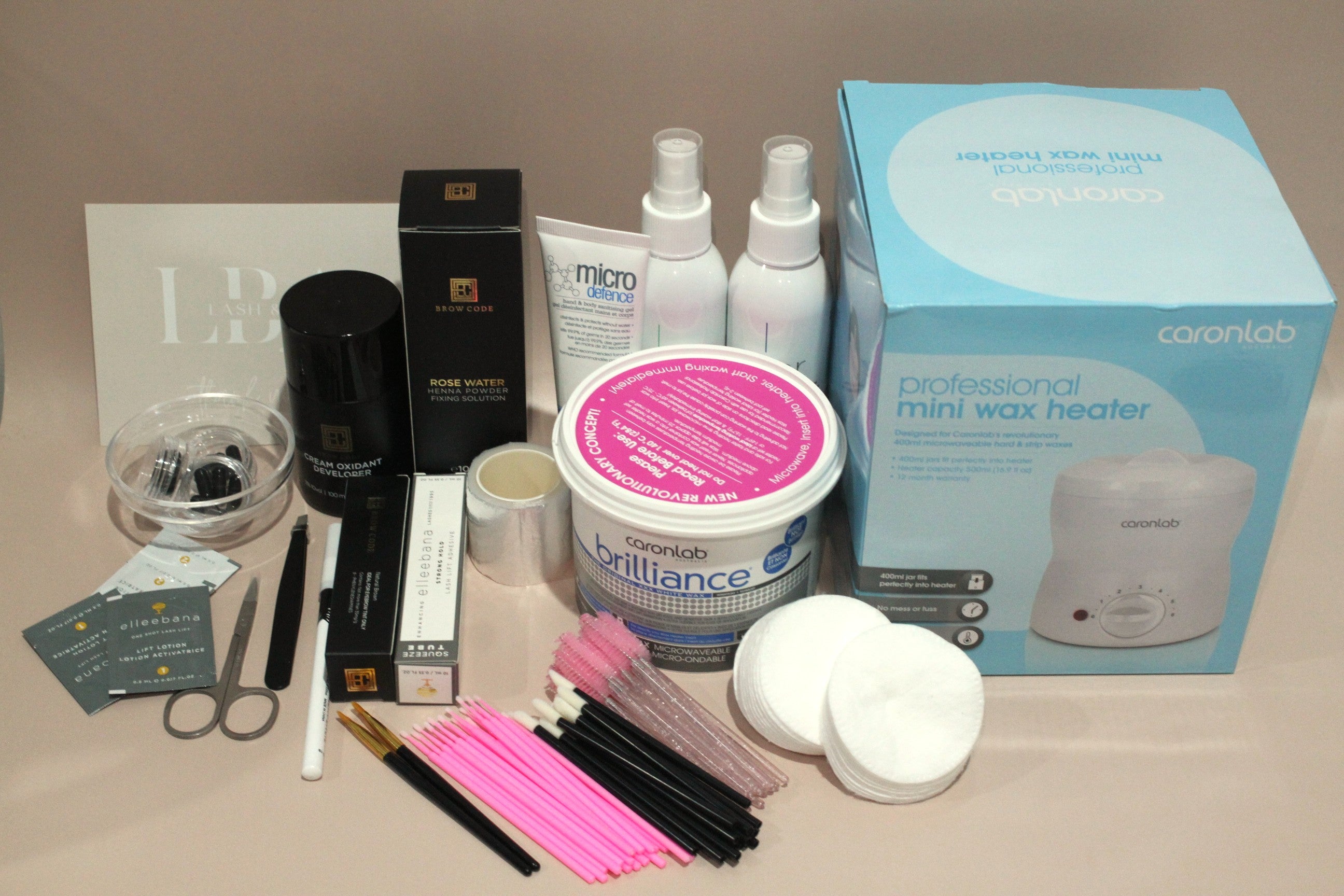 Professional Student Brow Lamination, Wax, Tint and Henna Starter Training Kit