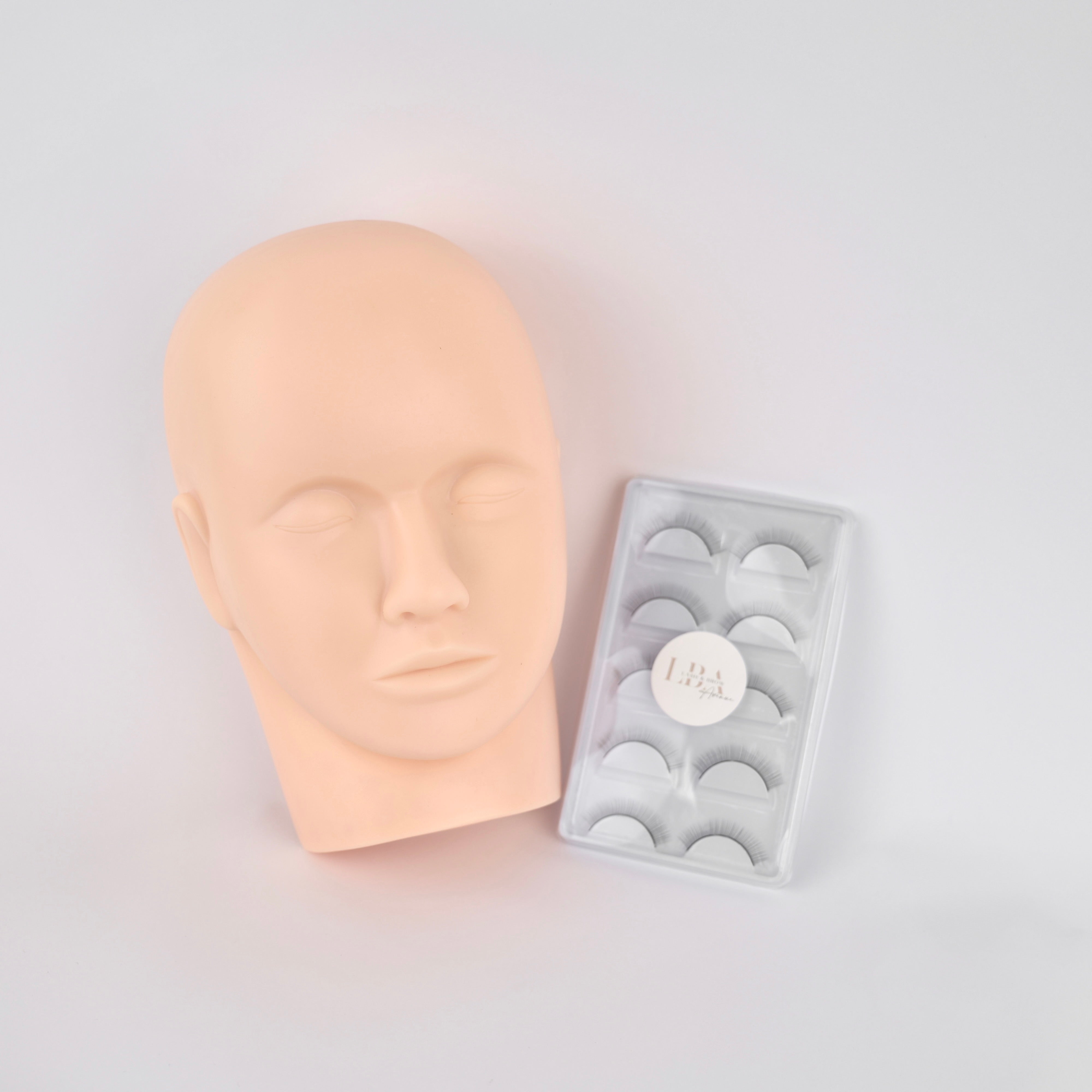 Practice Mannequin Head and Strip Lashes - 5 Pairs