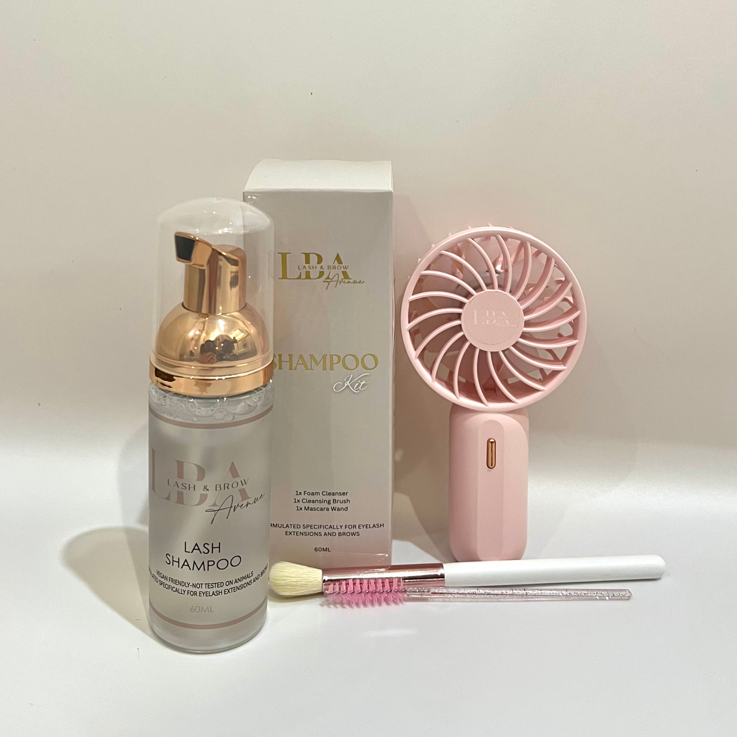 Lash Aftercare Kit | Lash Shampoo, Cleansing Brush & Drying Fan
